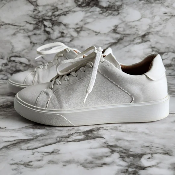 Zara White Monochrome Casual Lace-Up Sneakers, EU Size 40=US Size 10 - Picture 4 of 16